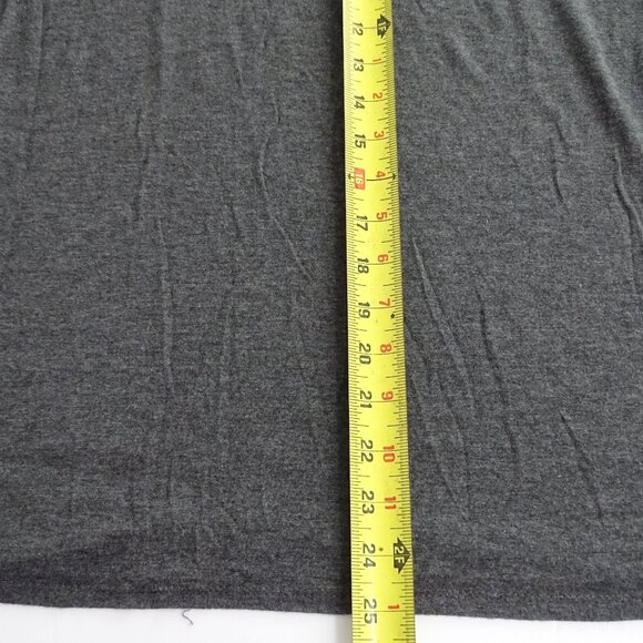 Hippie Chic Gray V-Neck Distressed Ribbed T-Shirt Top Women Size L Short Sleeve - Picture 9 of 9